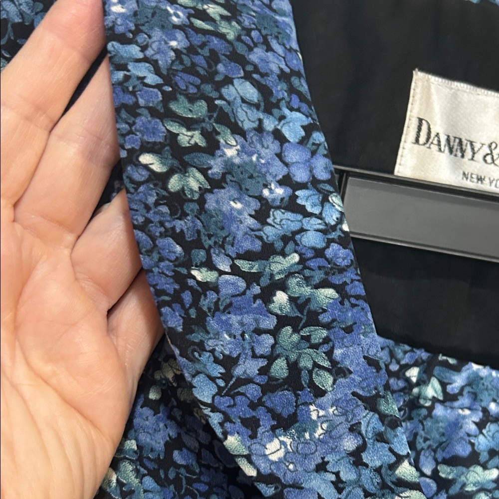 Danny & Nicole Blue Floral 2 piece Dress - Picture 4 of 14